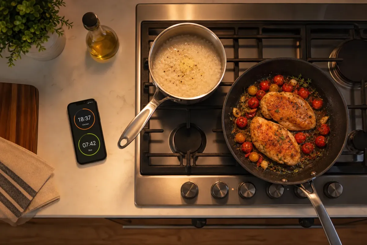 Discover how smart recipes with timers and parallel steps cut cook time. See how Homecooked adds meal planning, shopping lists, and personalized cookbooks.