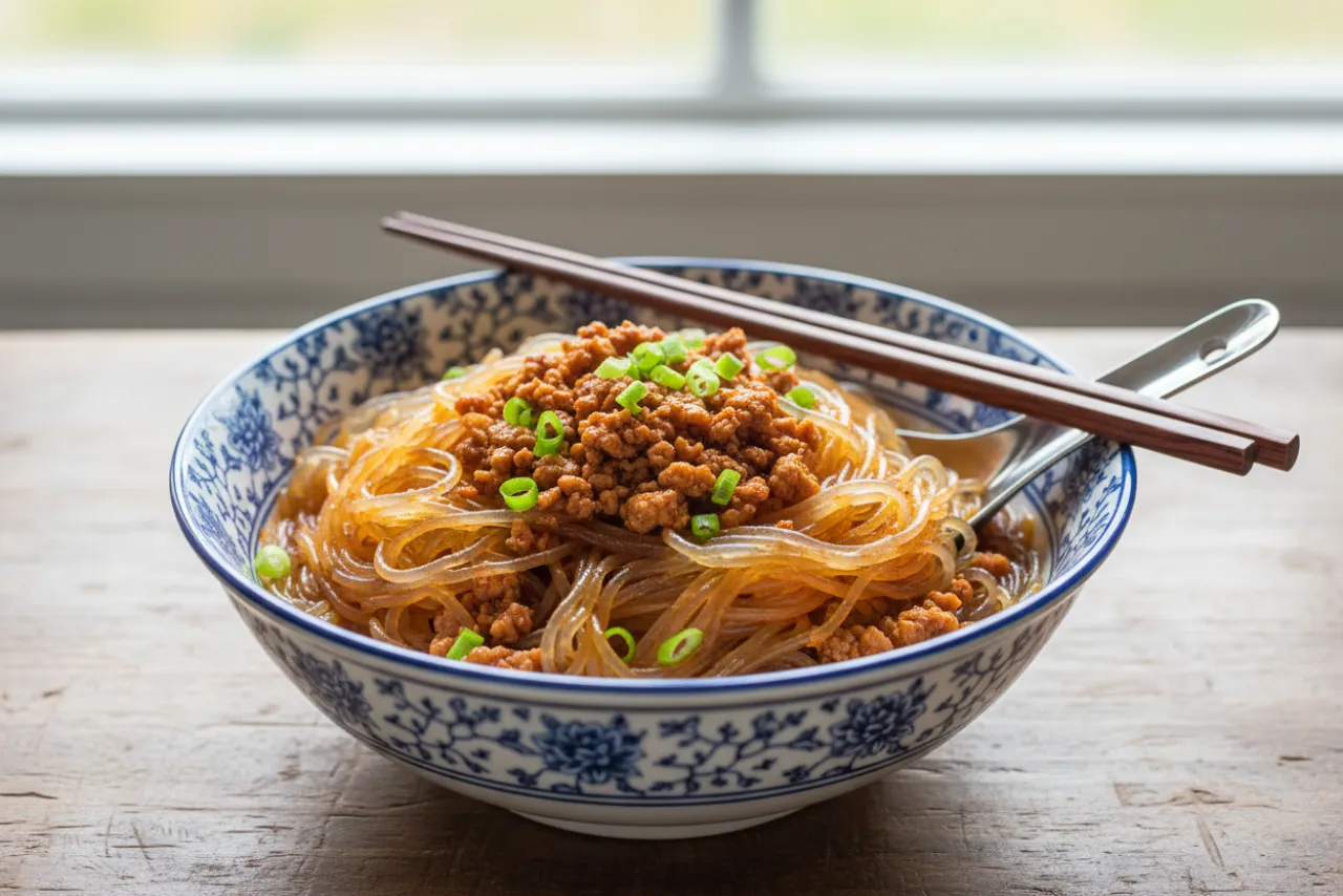 Ma Yi Shang Shu (Ants Climbing a Tree) — a 30-minute chinese recipe with about 7g of fiber