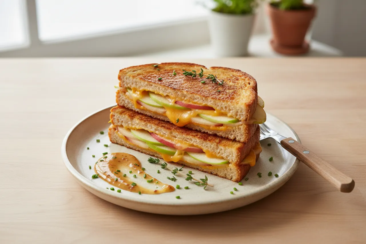 Apple & Cheddar Melt — a dinner for two american recipe with about 6g of fiber