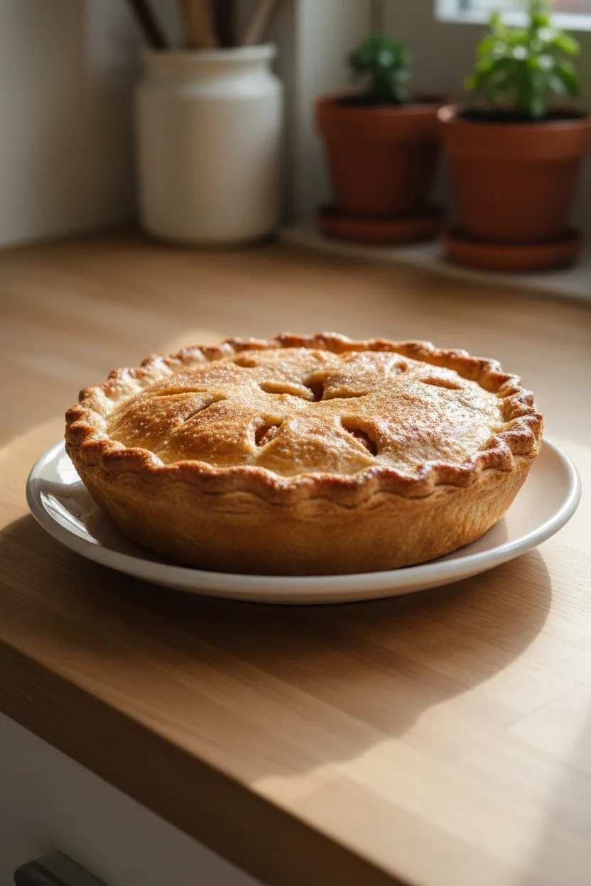 Apple Pie — American recipe, finished and plated