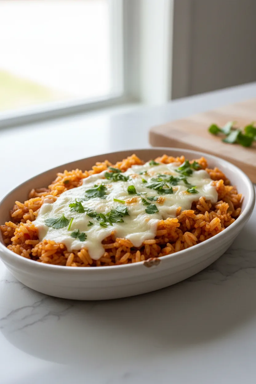 Mexican Tomato Rice (Arroz Rojo) — Mexican recipe, finished and plated
