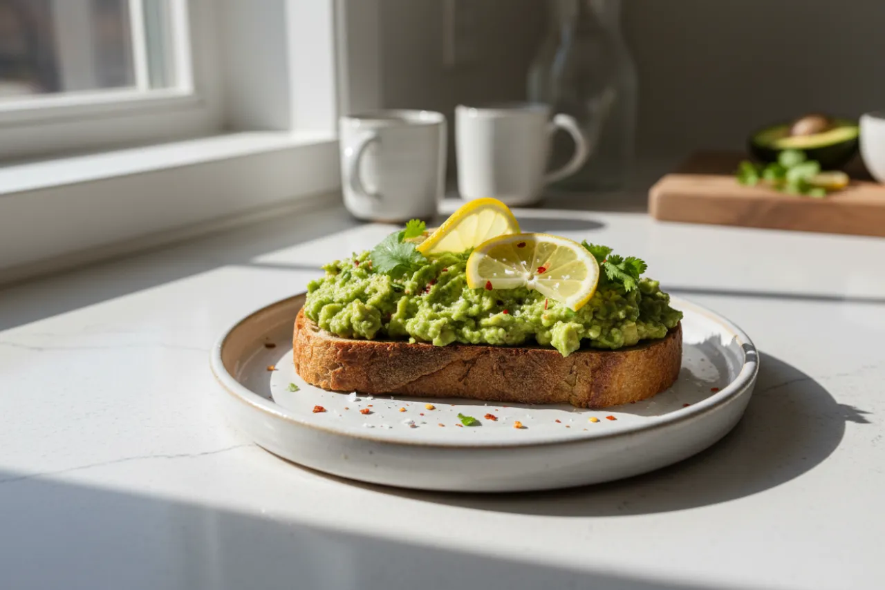 Avocado Toast — American recipe, finished and plated