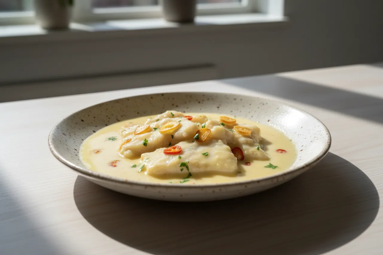 Bacalao al Pil-Pil — a keto spanish recipe with about 0g of fiber