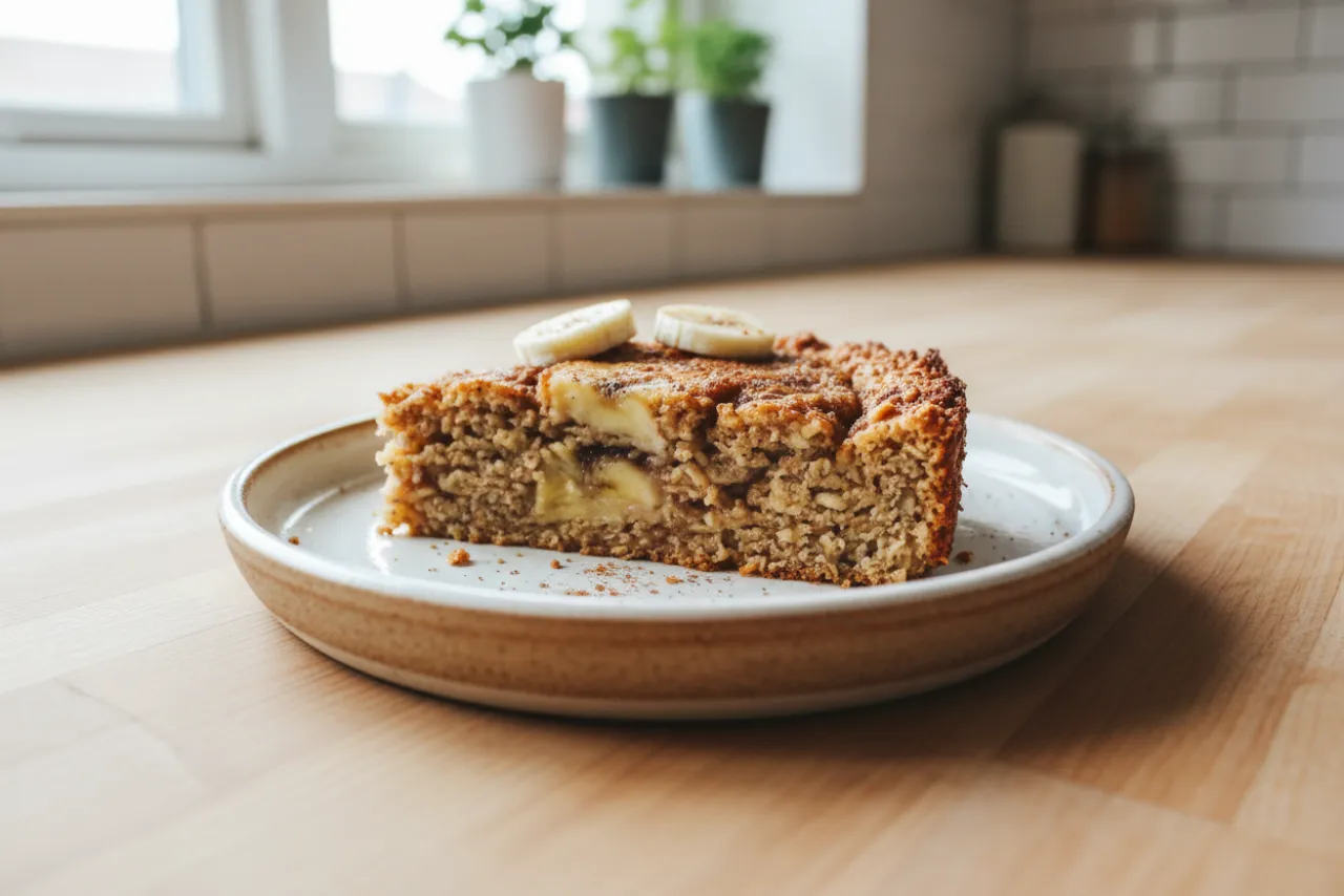 Baked Oatmeal — American recipe, finished and plated