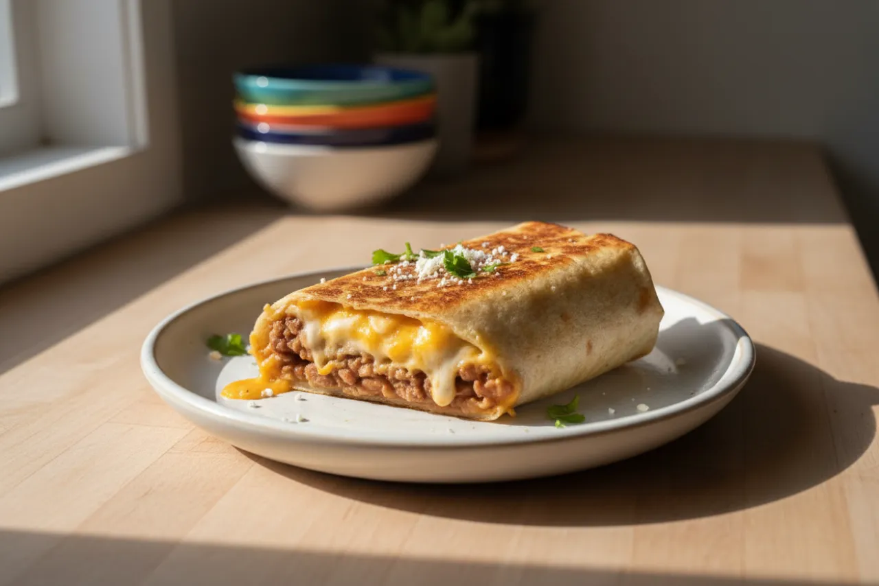 Bean & Cheese Burrito — a high-protein high-fiber mexican-american recipe with about 20g of fiber