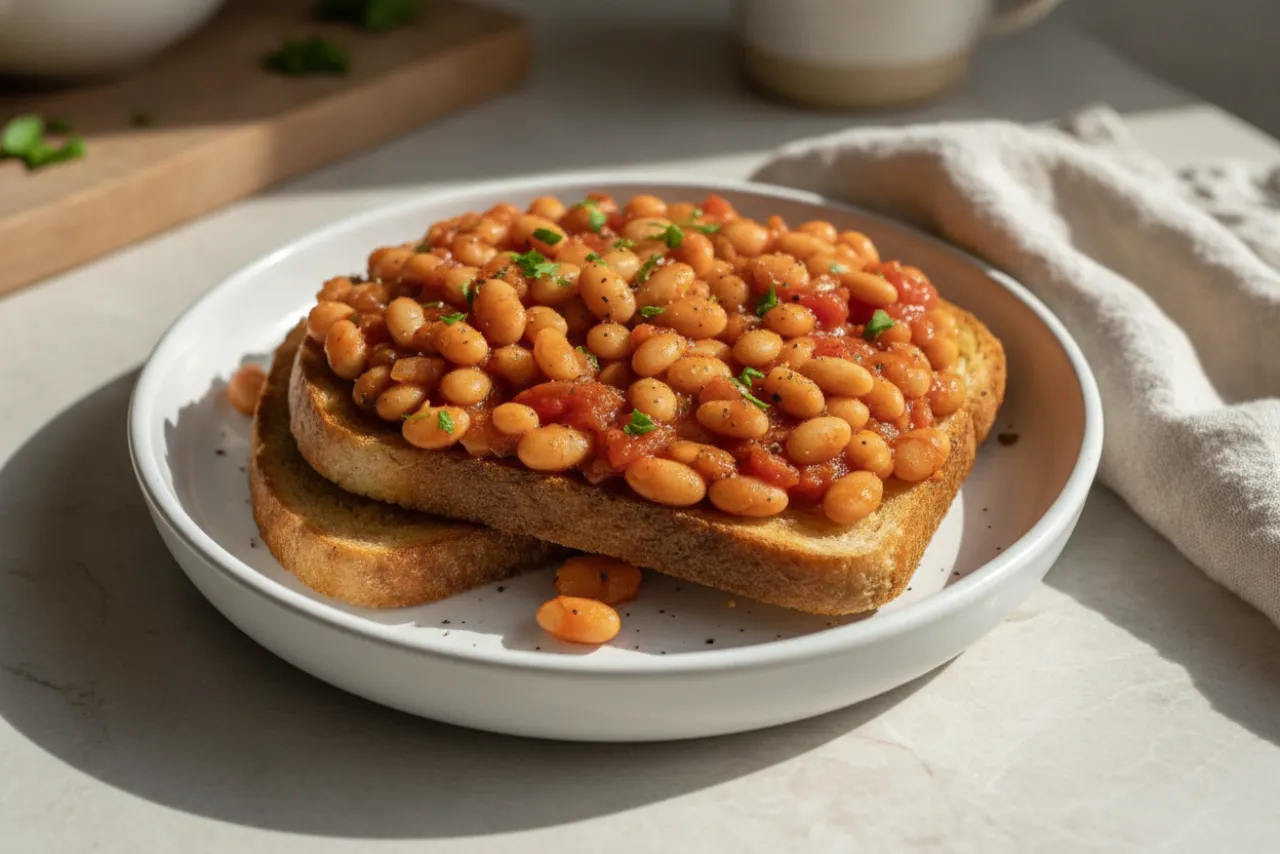 Proper Beans on Toast — a high-fiber british meal with about 17g of fiber