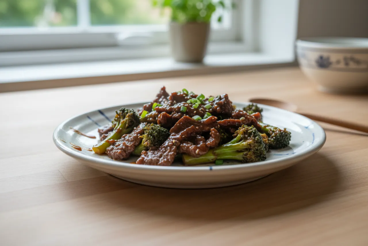 Beef and Broccoli — a high-protein lunch chinese recipe with about 4g of fiber