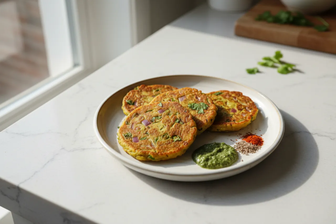 Besan Chilla — a high-protein high-fiber indian recipe with about 10g of fiber