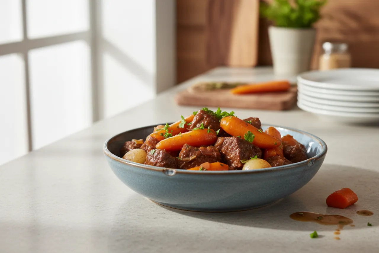 Boeuf aux Carottes — a high-protein low-carb french recipe with about 4g of fiber