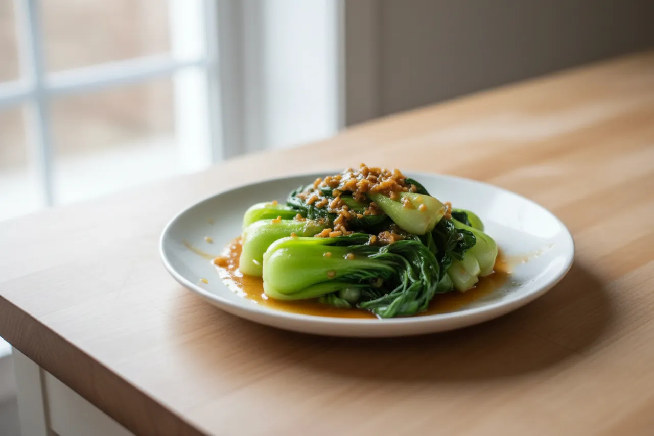 Bok Choy in Oyster Sauce — a keto chinese recipe with about 2g of fiber