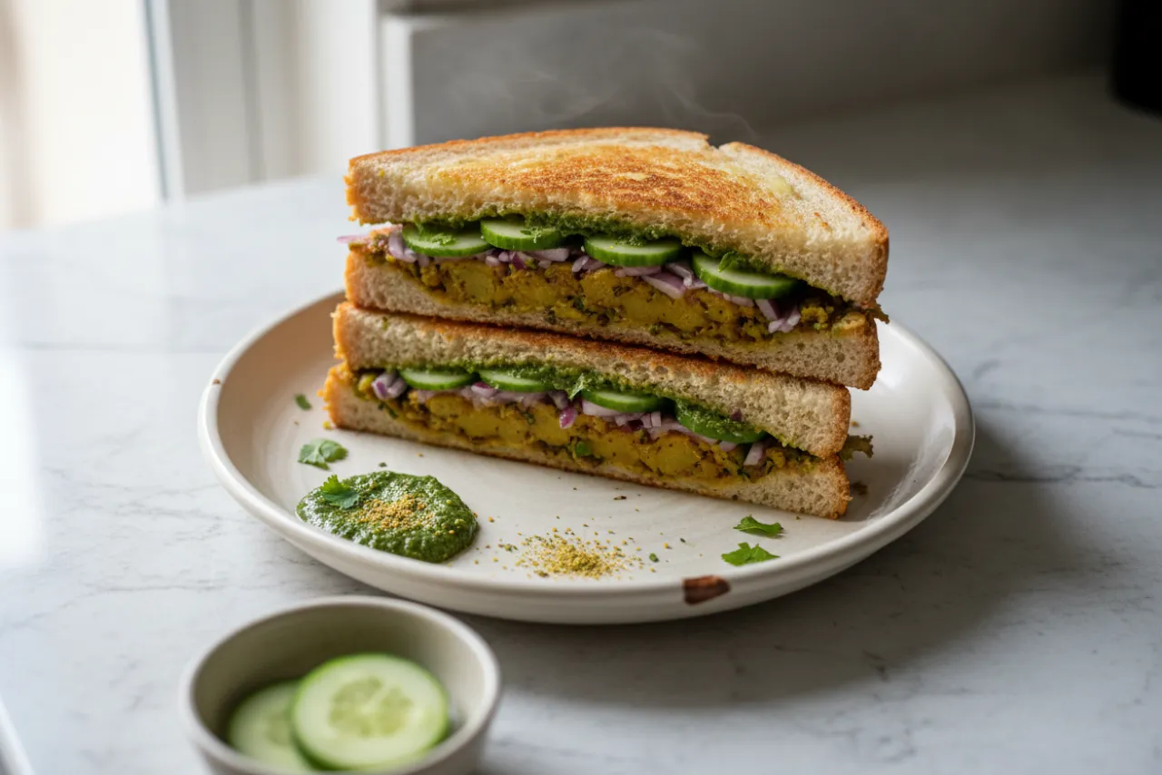 Bombay Sandwich — Indian recipe, finished and plated
