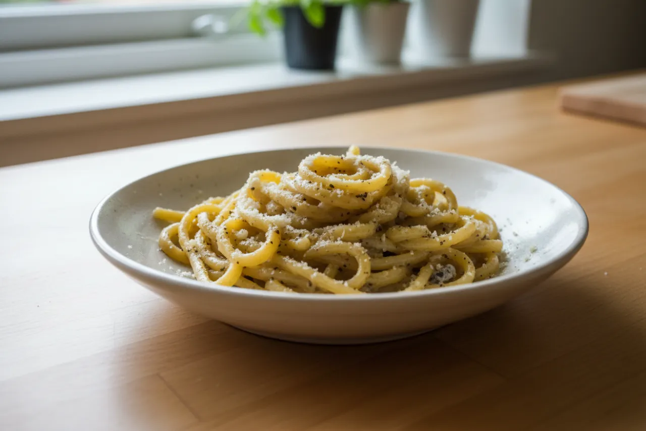 Cacio e Pepe — a Mediterranean lunch italian recipe with about 4g of fiber