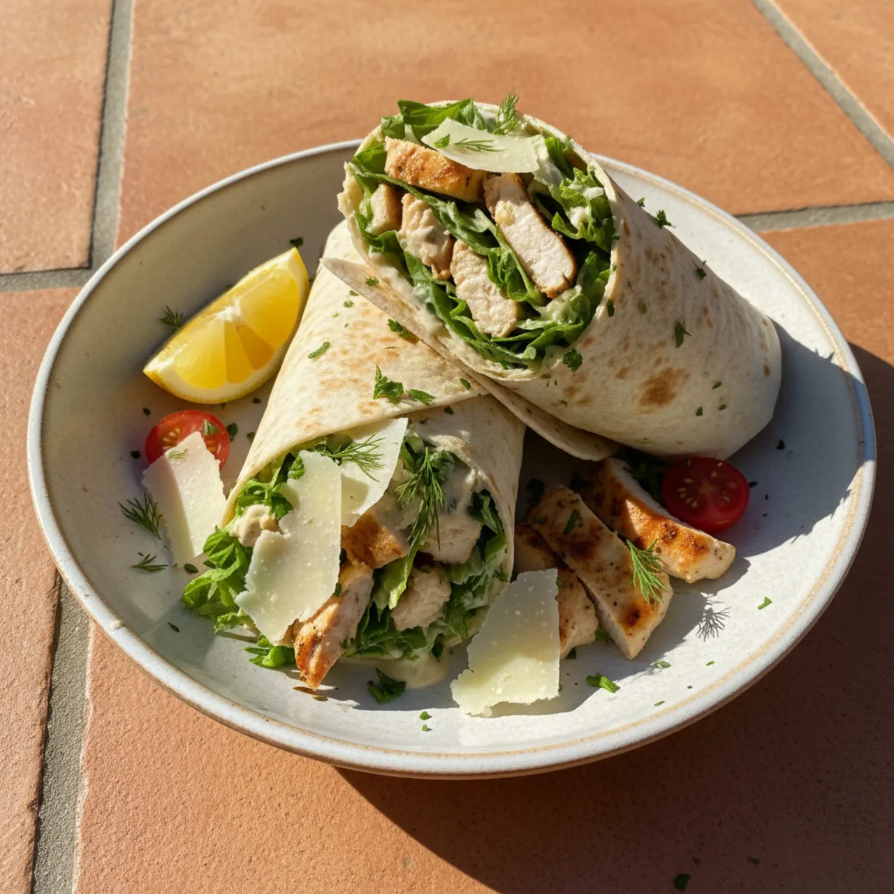 Chicken Caesar Wrap — a high-protein chicken american recipe with about 4g of fiber