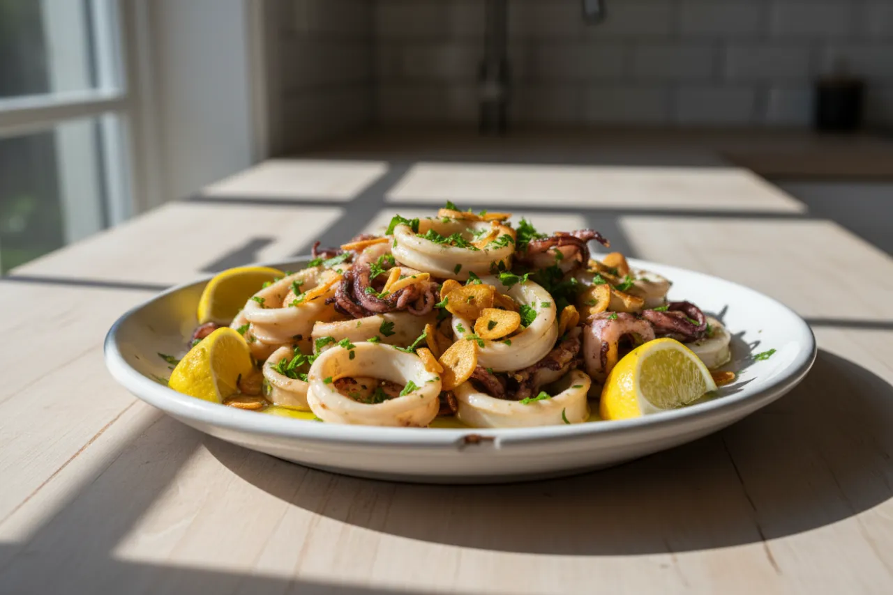 Calamares a la Plancha — a easy high-protein dinner spanish recipe with about 1g of fiber