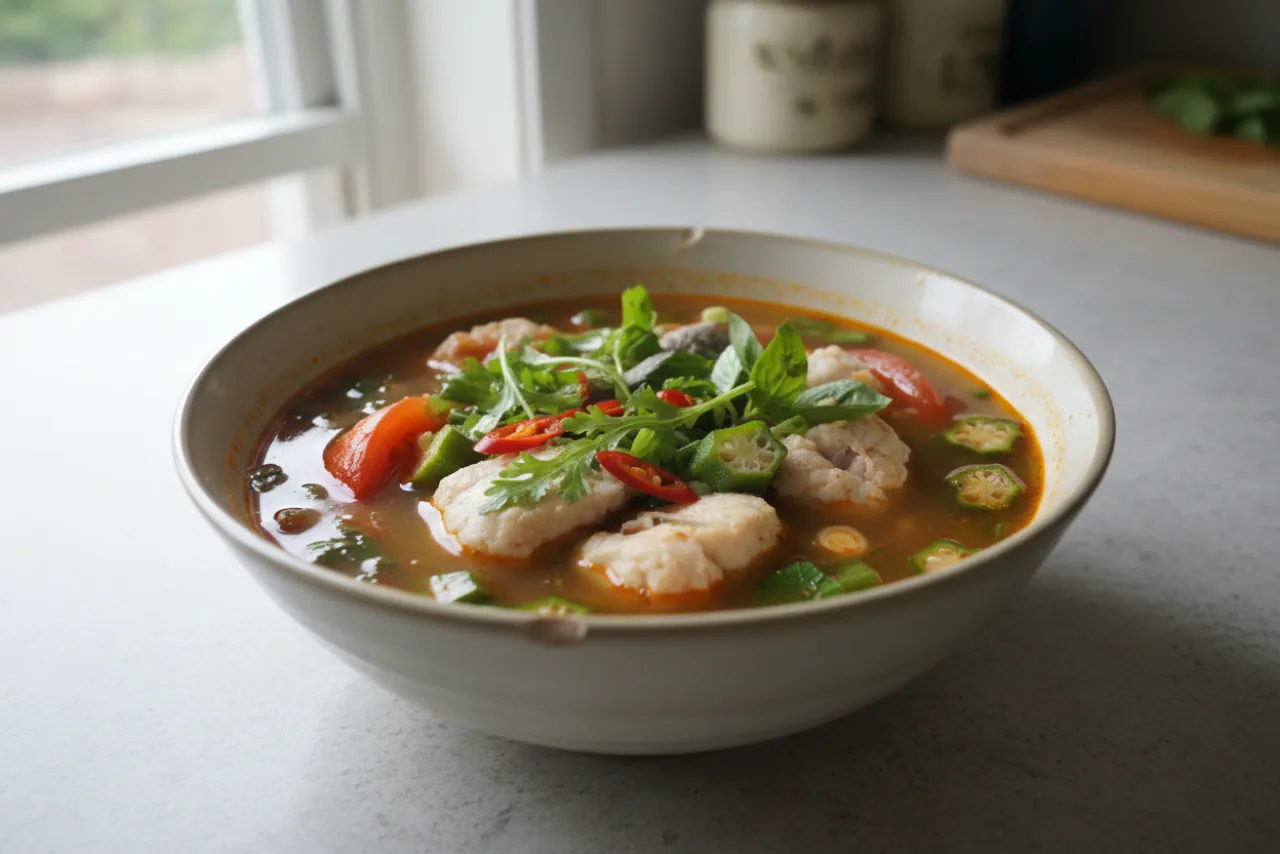 Canh Chua — a high-protein low-calorie vietnamese recipe with about 1g of fiber