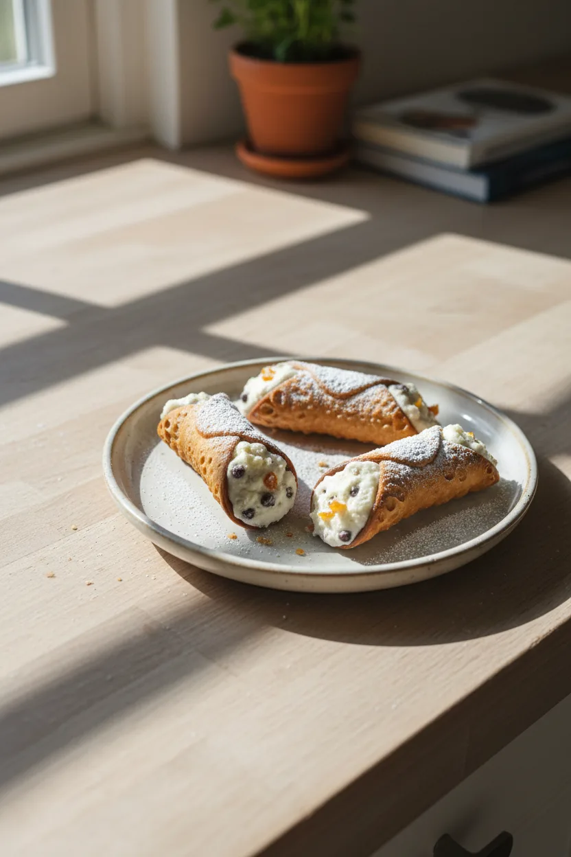 Cannoli — Italian recipe, finished and plated