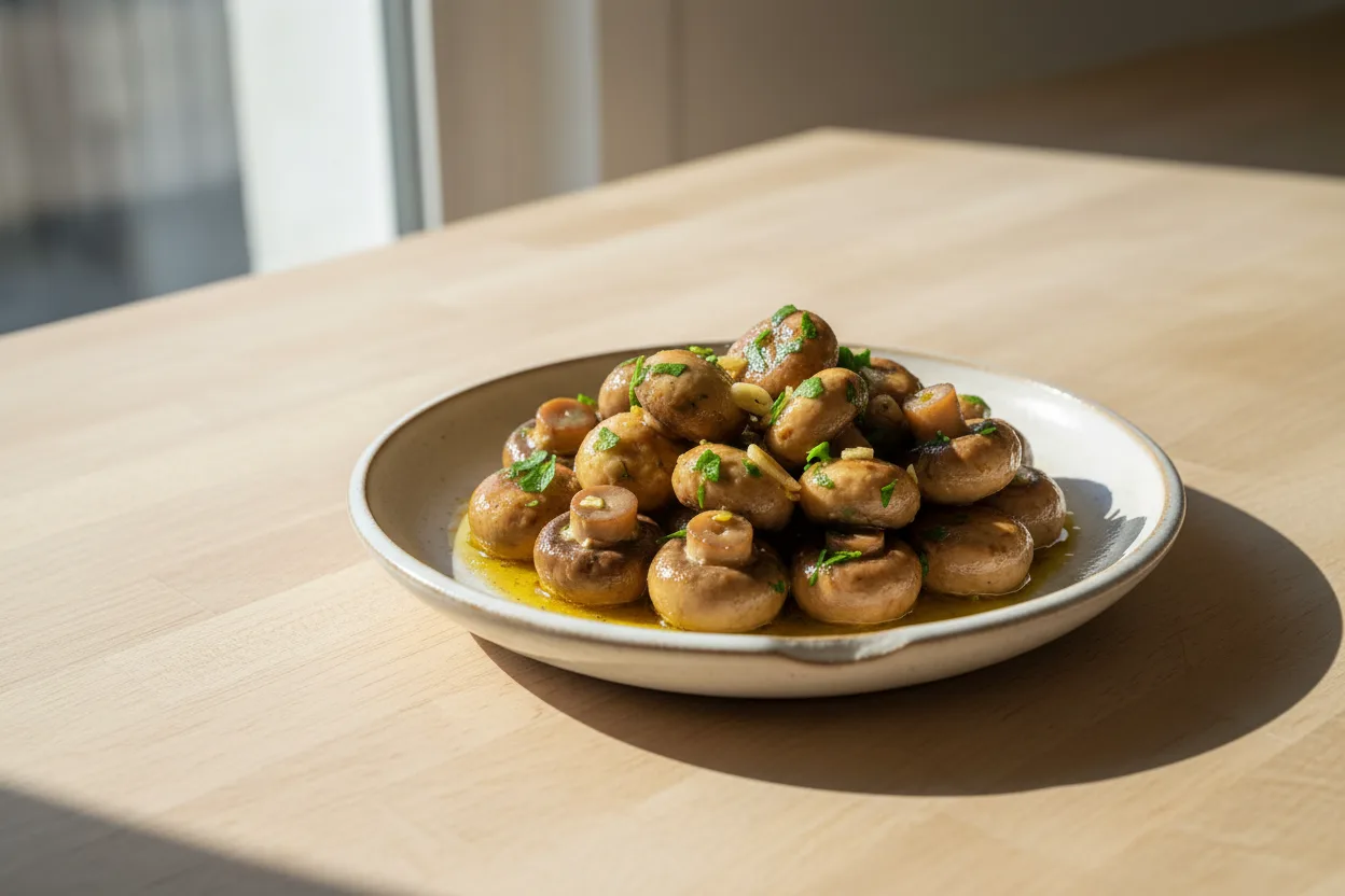 Champinones al Ajillo — a keto spanish recipe with about 2g of fiber