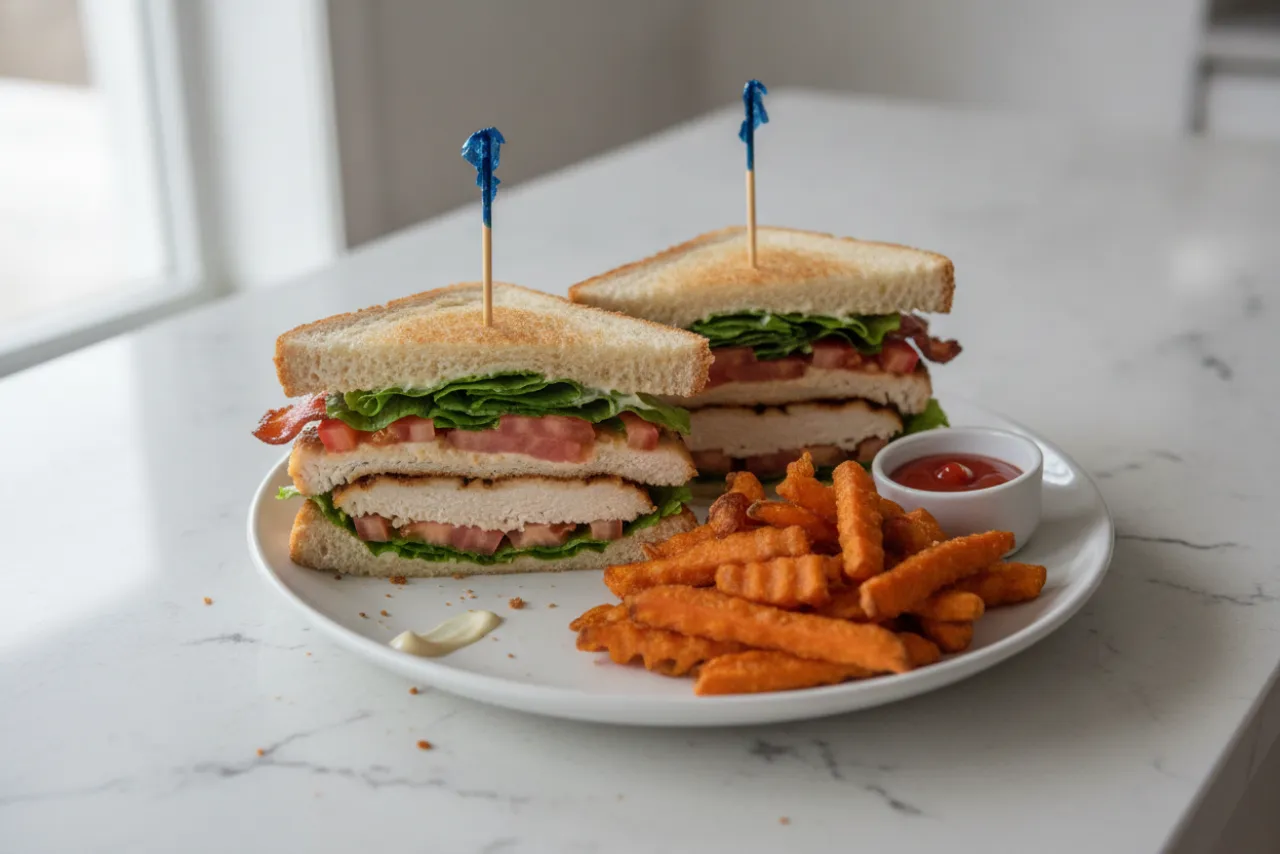 Chicken Club Sandwich — a high-protein high-fiber american recipe with about 9g of fiber