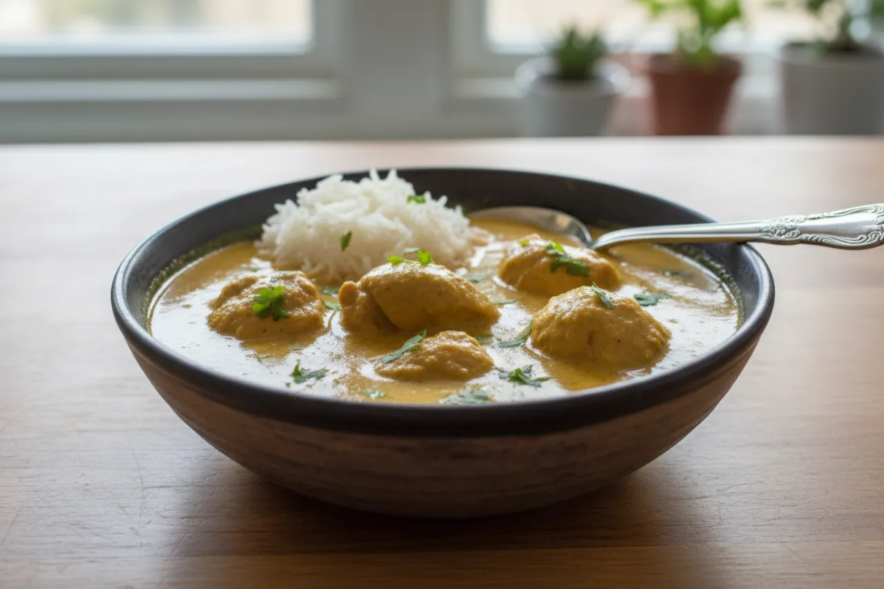 Chicken Korma — a high-protein low-carb indian recipe with about 2g of fiber