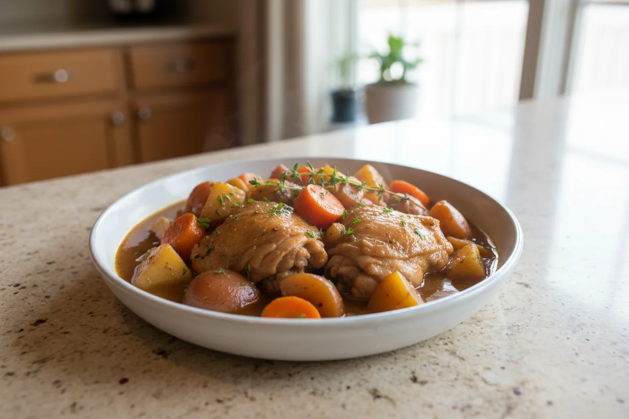 Chicken & Potato Stew — a high-protein soup american recipe with about 6g of fiber