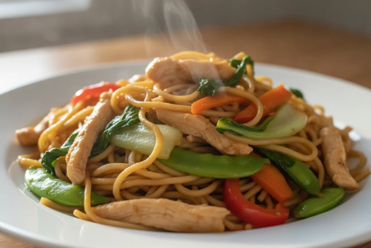 Chicken Chow Mein — a easy family dinner chinese recipe with about 6g of fiber