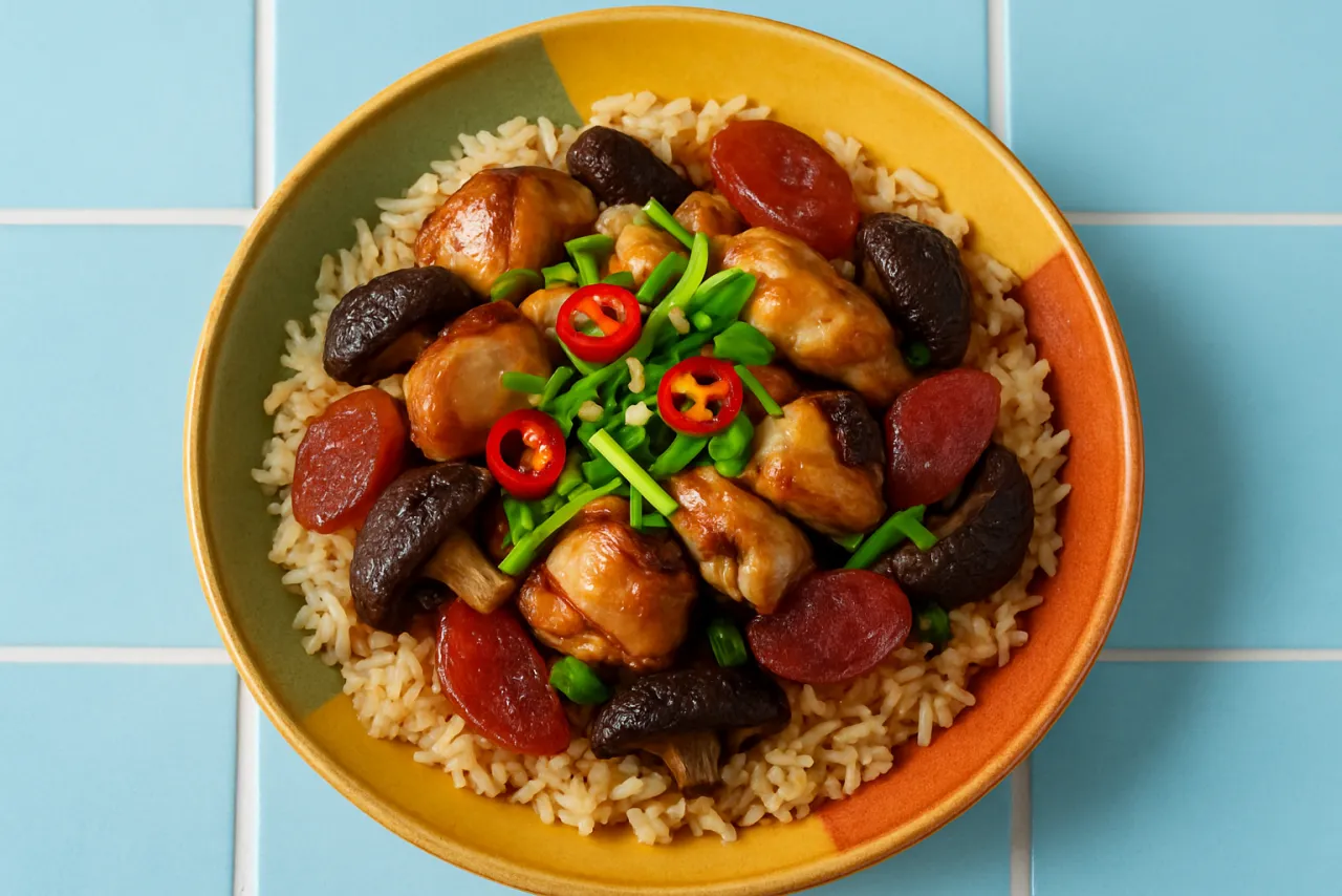 Claypot Chicken Rice — a meal prep chinese recipe with about 3g of fiber