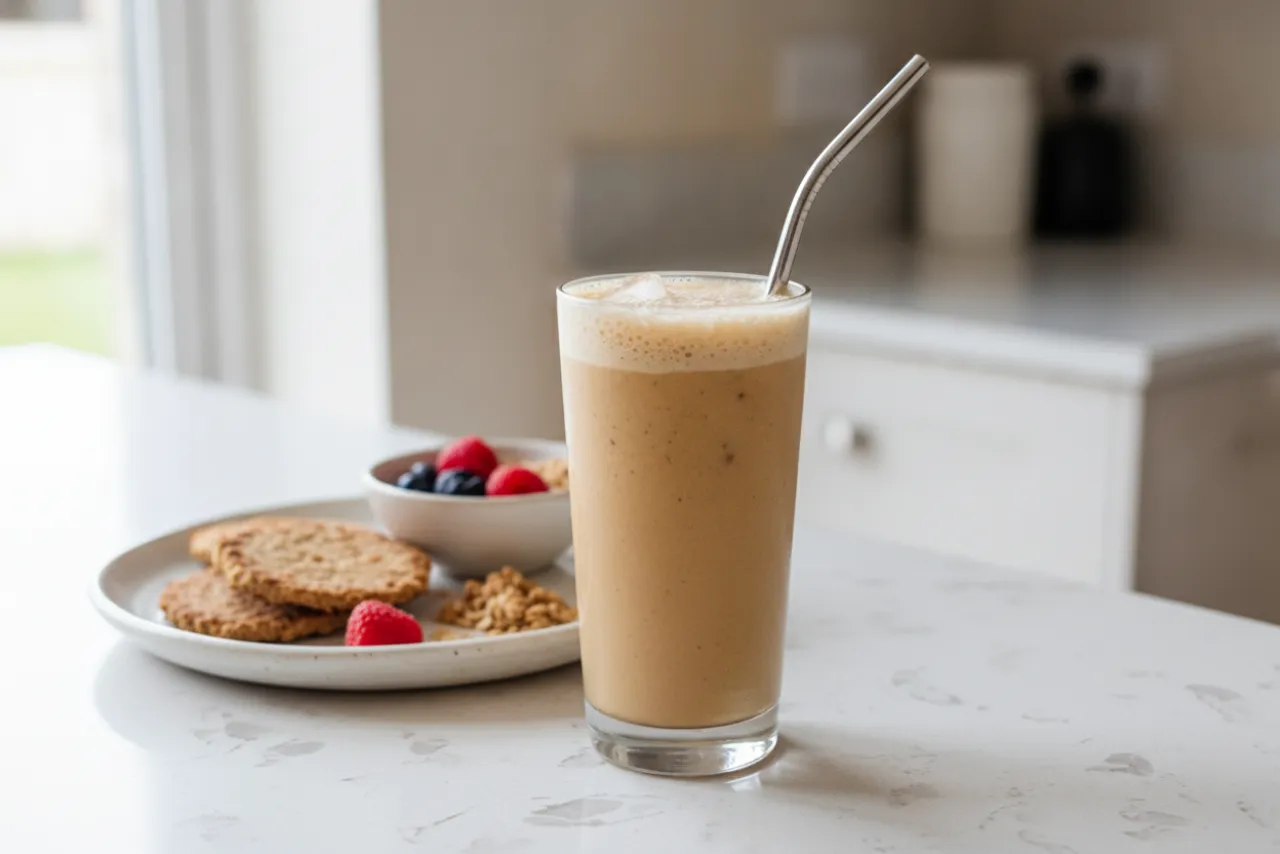 Coffee Breakfast Smoothie — American recipe, finished and plated