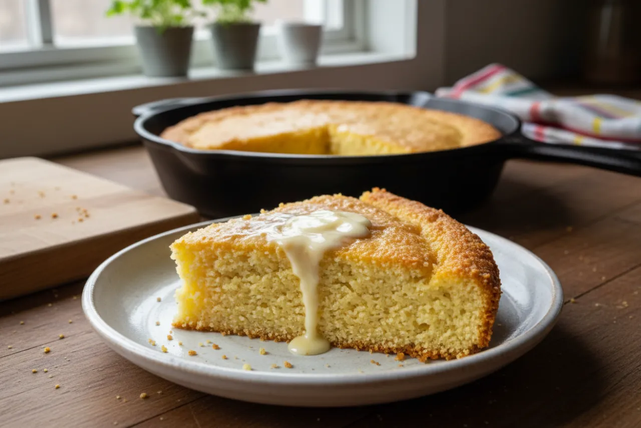 Skillet Cornbread — a one-pot american recipe with about 3g of fiber