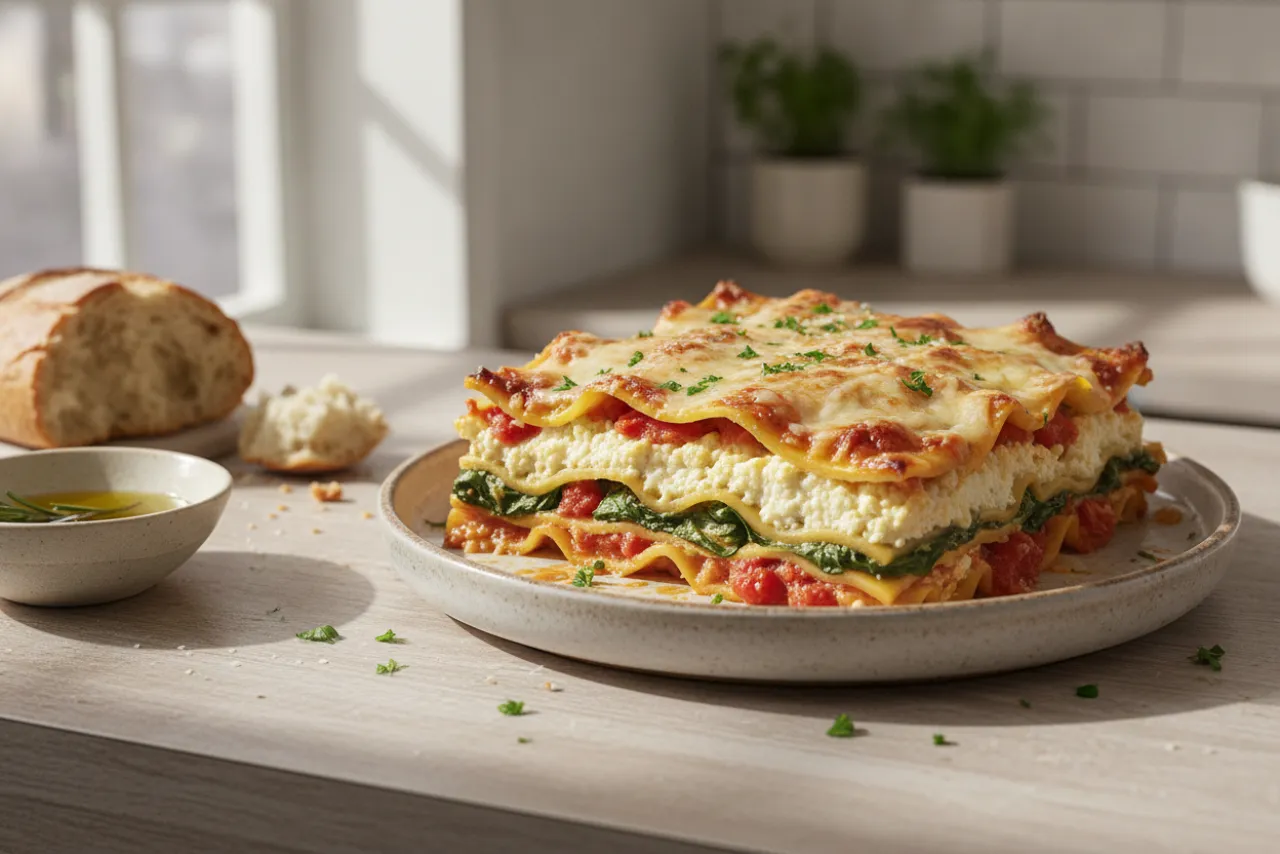 Cottage Cheese Lasagna — a healthy Italian italian recipe with about 3g of fiber