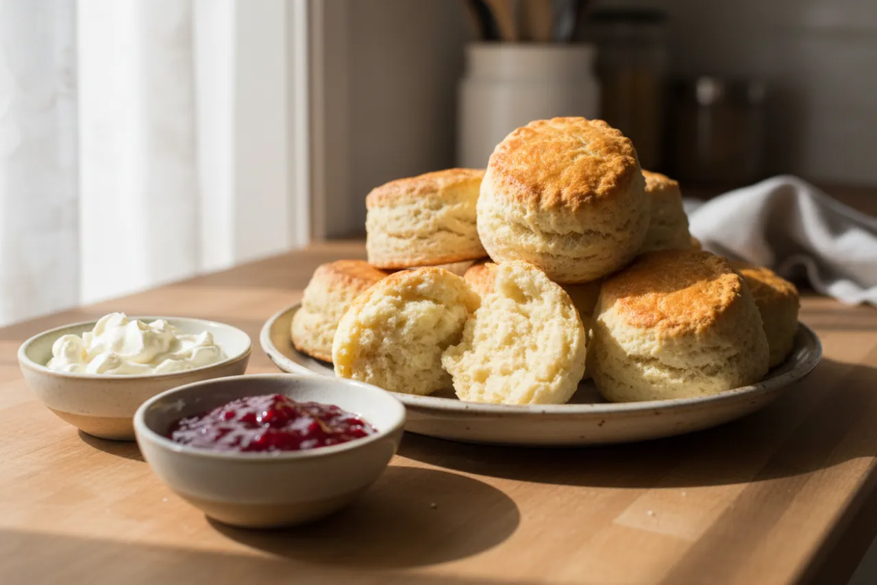 Cream Scones — British recipe, finished and plated