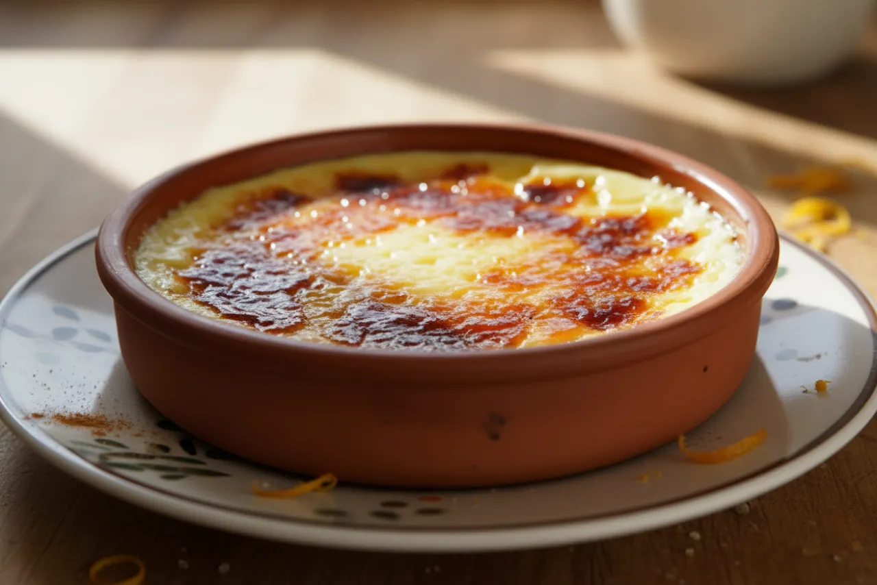Crema Catalana — Spanish recipe, finished and plated