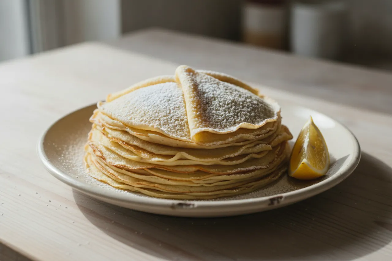 Crepes — French recipe, finished and plated