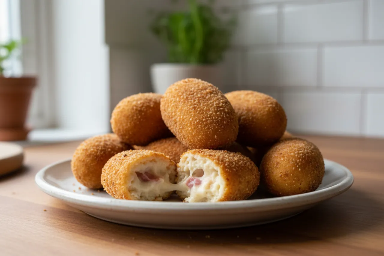 Croquetas de Jamon — Spanish recipe, finished and plated