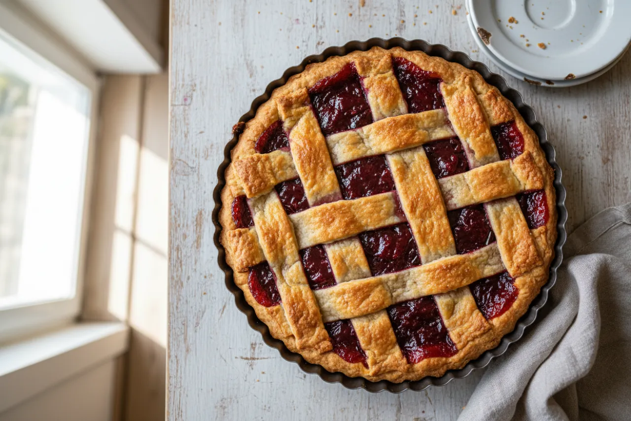 Crostata di Marmellata — Italian recipe, finished and plated