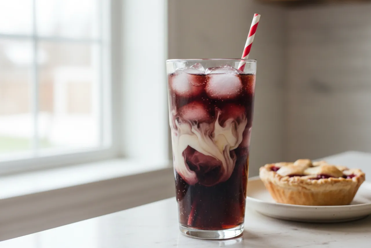 Cherry-Vanilla Dirty Cola — American recipe, finished and plated