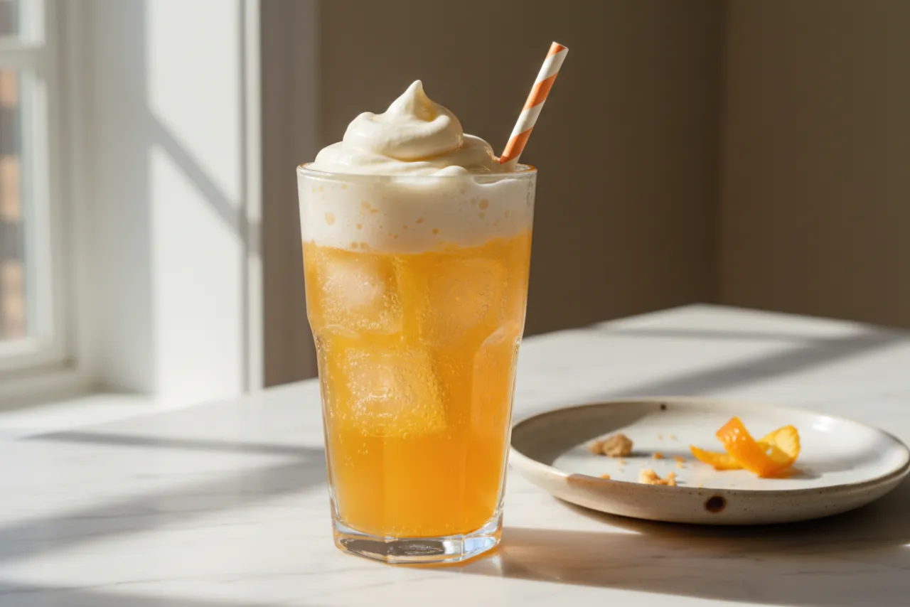 Orange Creamsicle Soda — American recipe, finished and plated