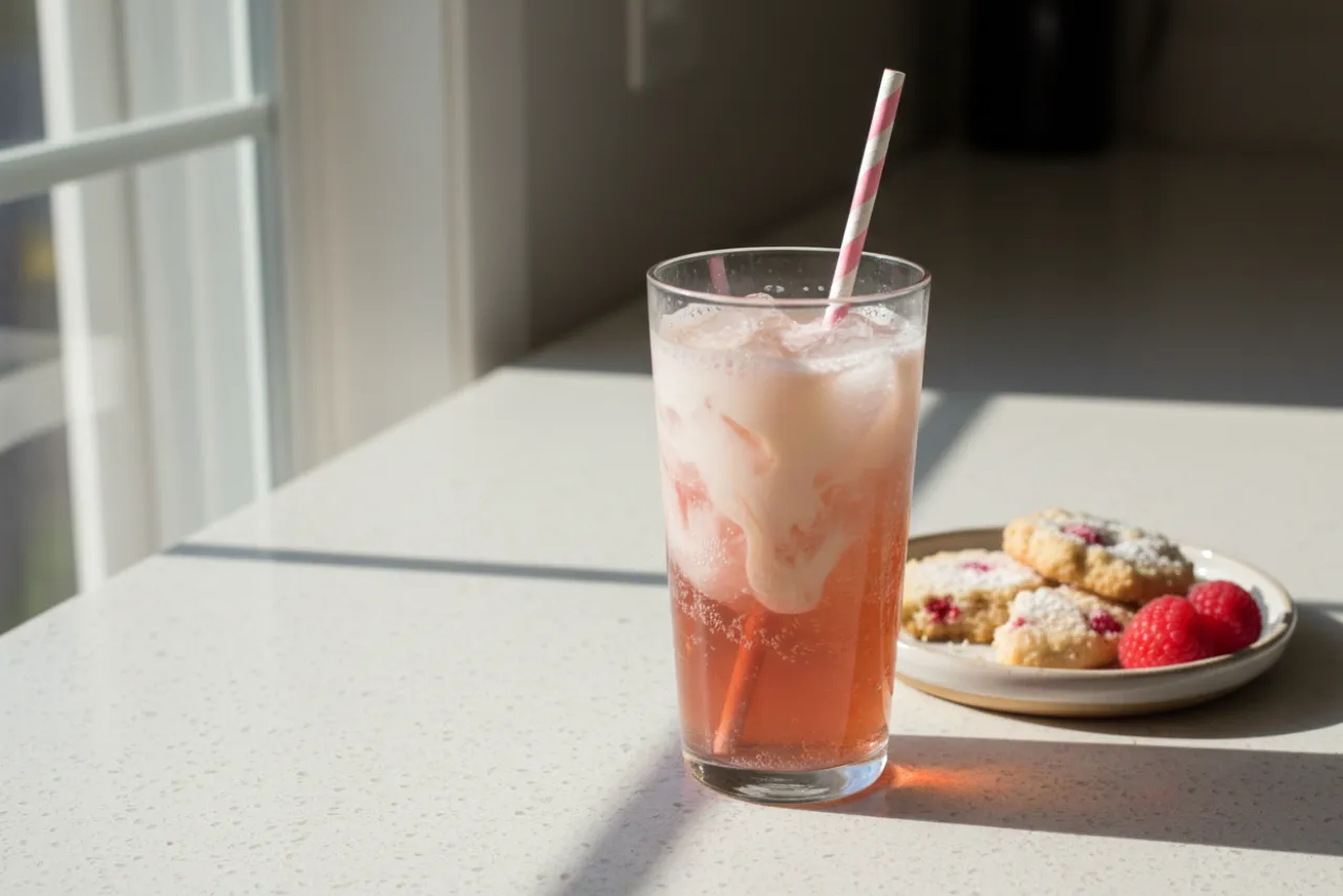 Raspberry-Vanilla Cream Soda — American recipe, finished and plated