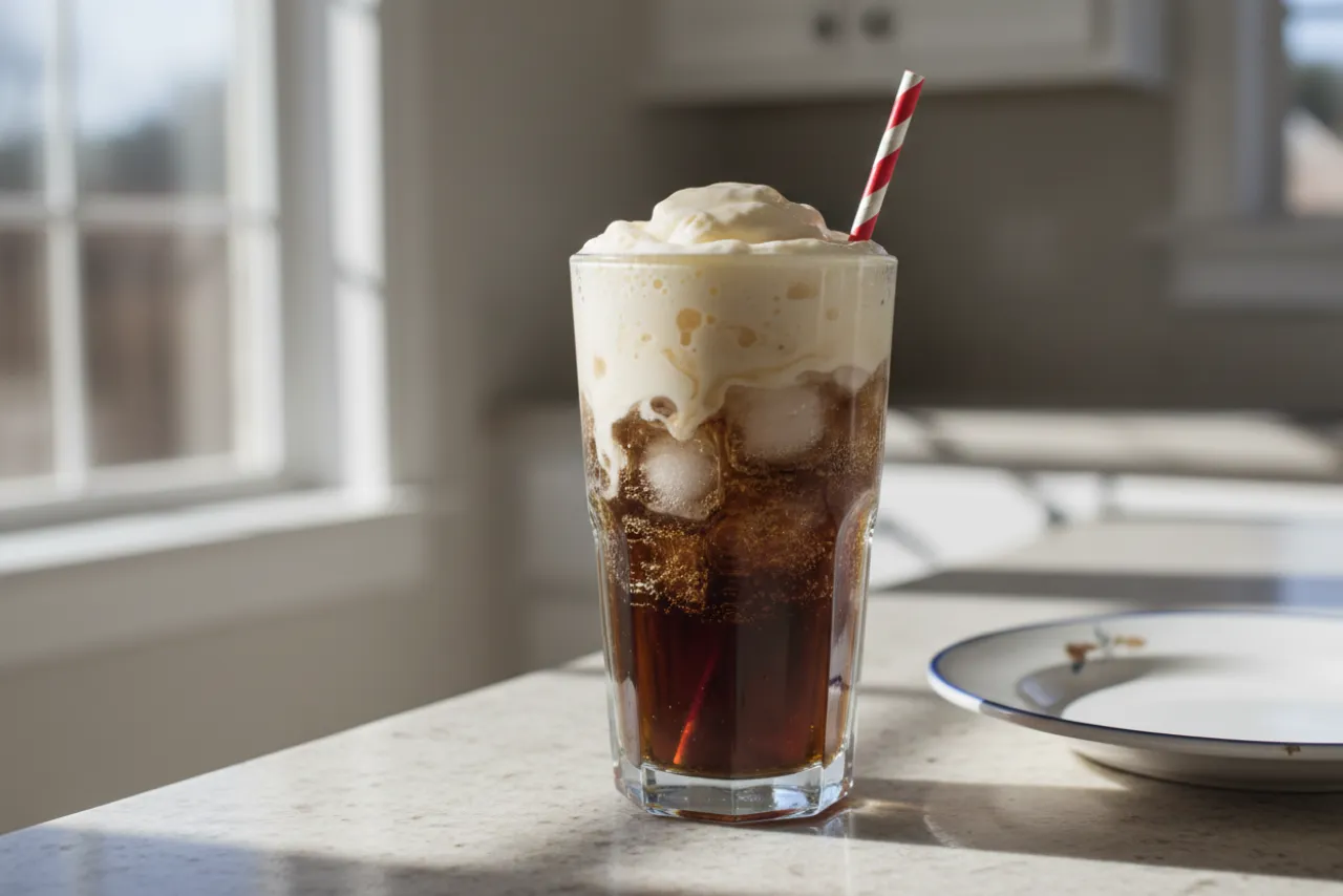 Vanilla Cream Root Beer — American recipe, finished and plated