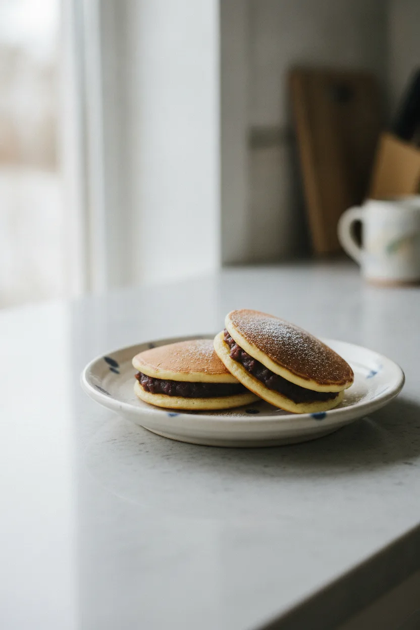 Dorayaki — Japanese recipe, finished and plated