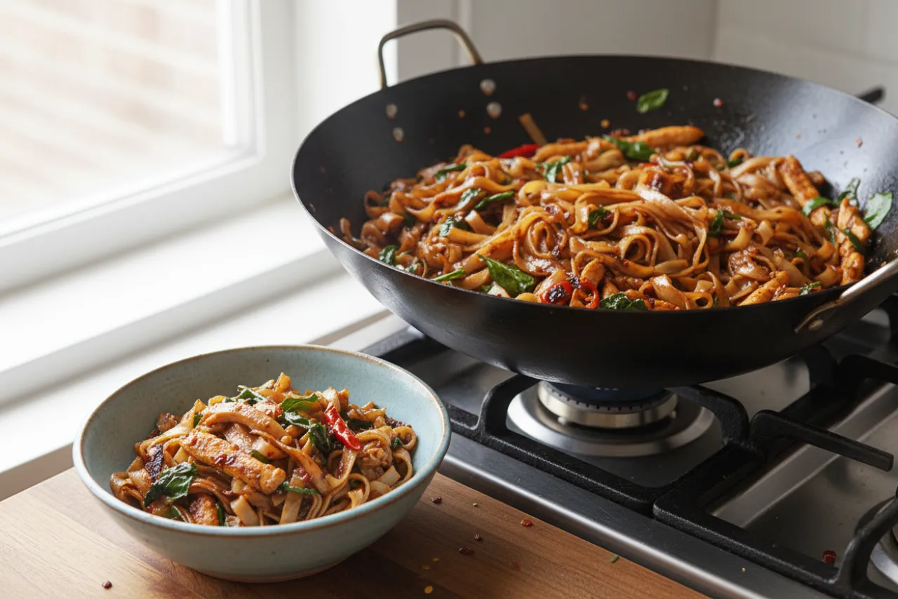 Pad Kee Mao — Thai recipe, finished and plated
