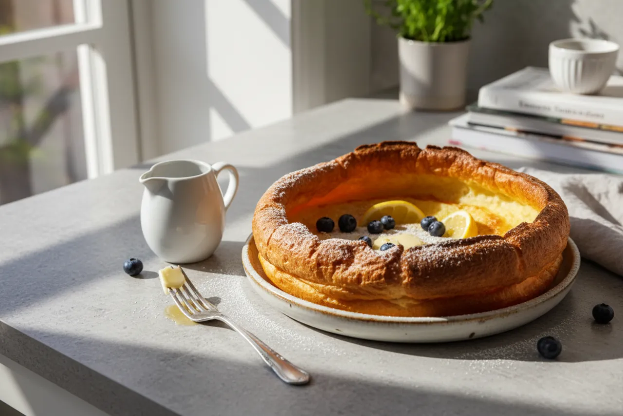Dutch Baby — American recipe, finished and plated