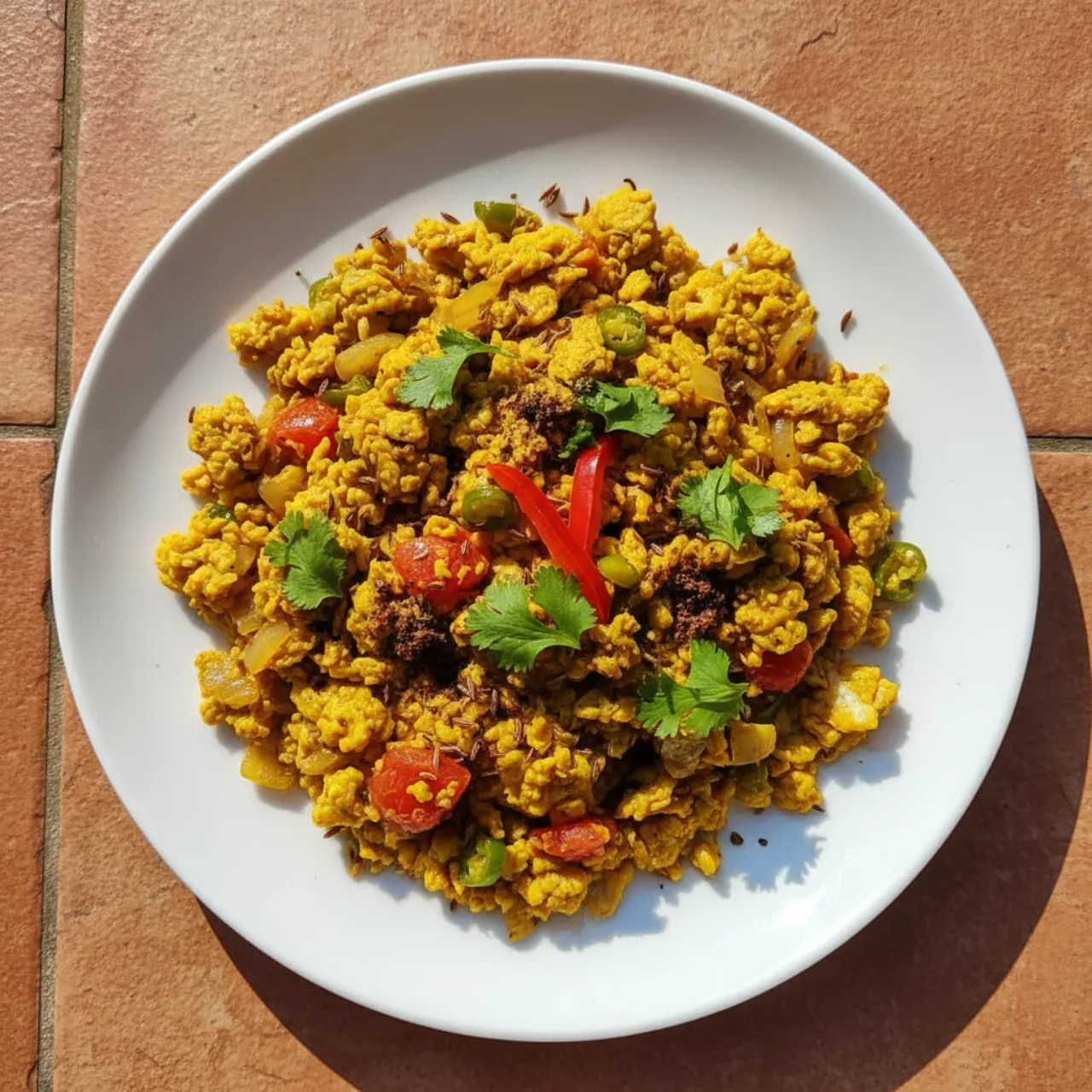 Egg Bhurji — a pantry indian recipe with about 3g of fiber
