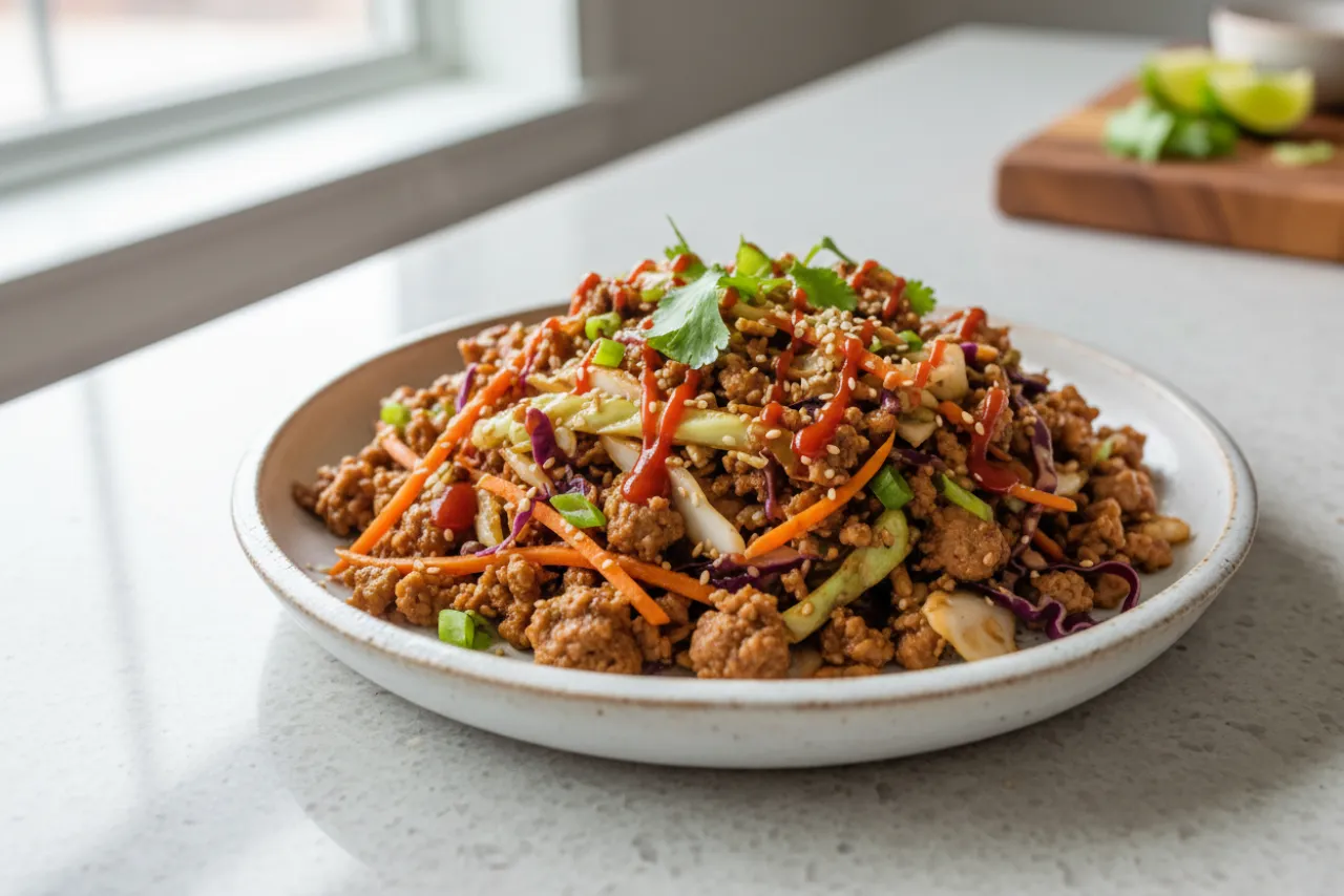 Egg Roll in a Bowl — a high-protein egg chinese recipe with about 7g of fiber