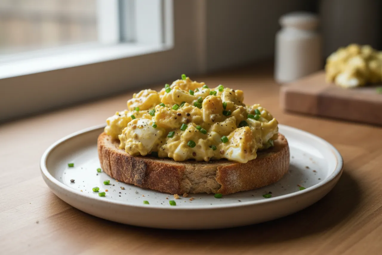 Egg Salad — a lunch meal prep american recipe with about 0g of fiber