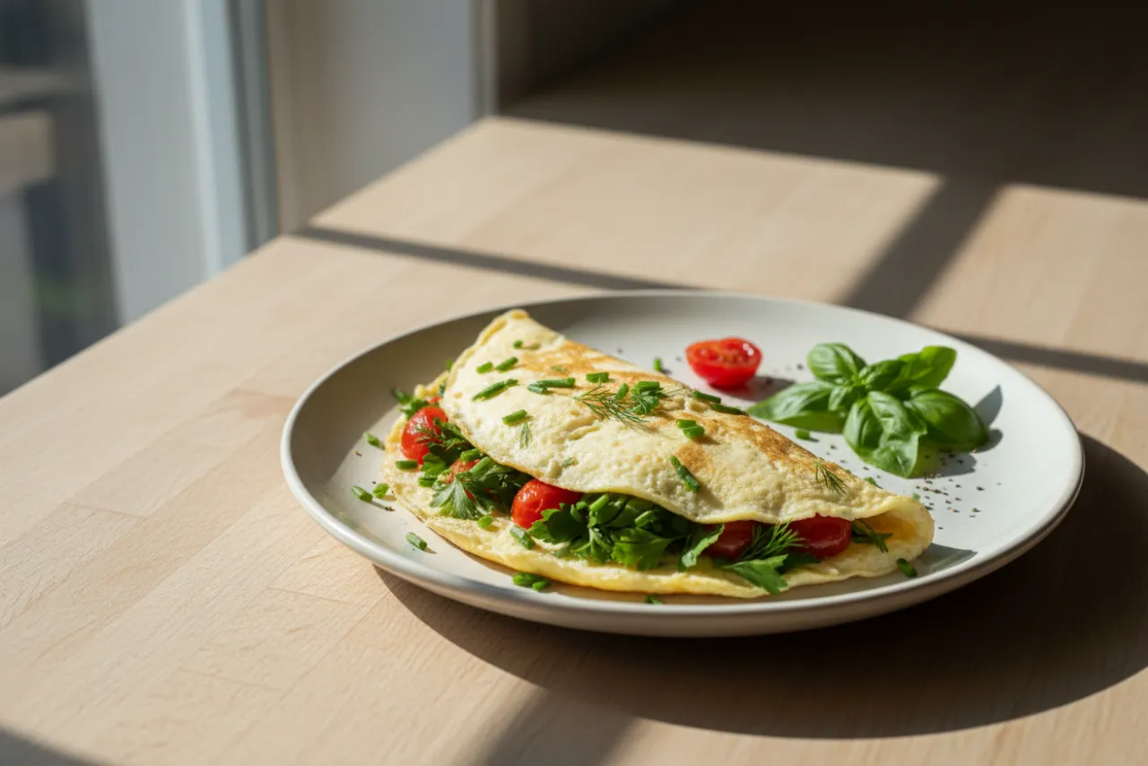 Egg White & Herb Omelette — a high-protein egg american recipe with about 2g of fiber