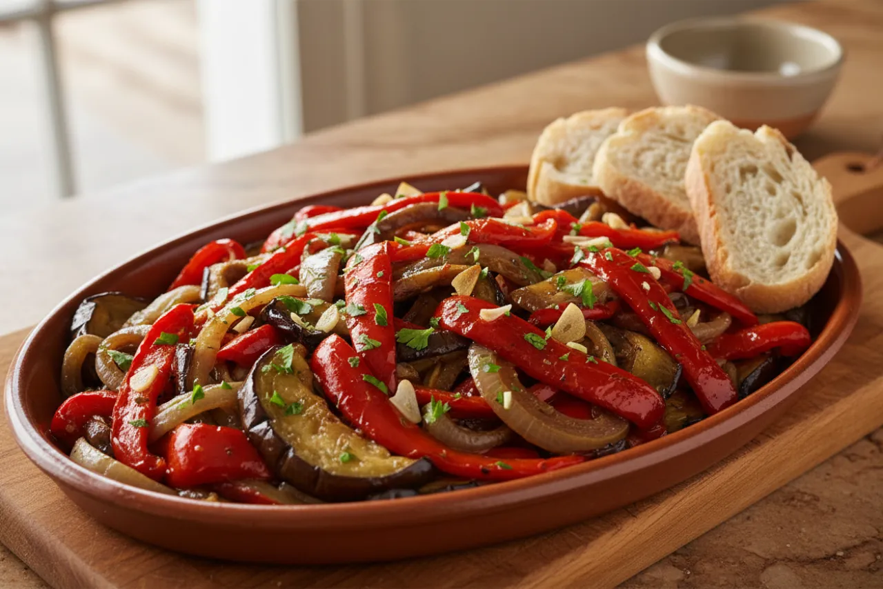 Escalivada — Spanish recipe, finished and plated