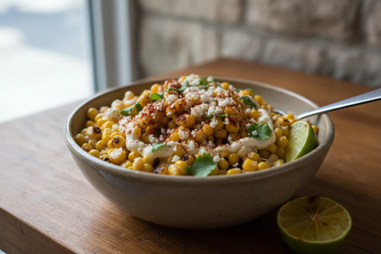 Esquites (Mexican Street Corn Salad) — Mexican recipe, finished and plated