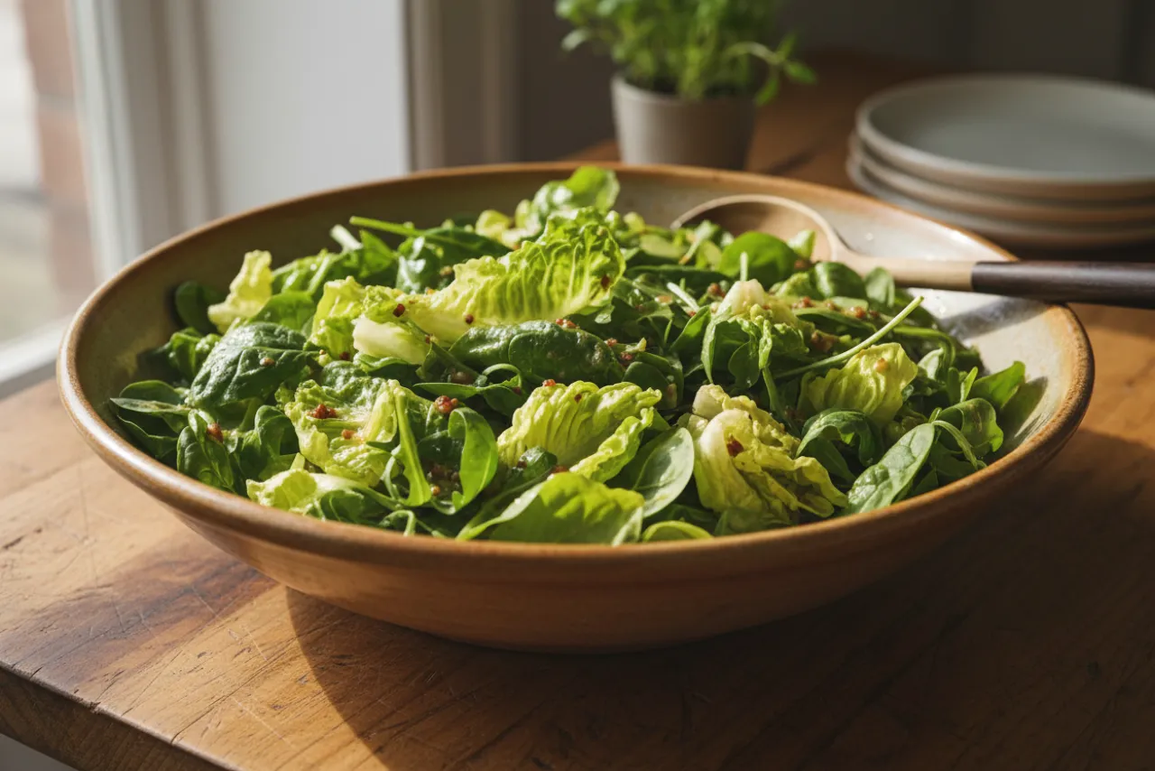 Everyday Green Salad — French recipe, finished and plated