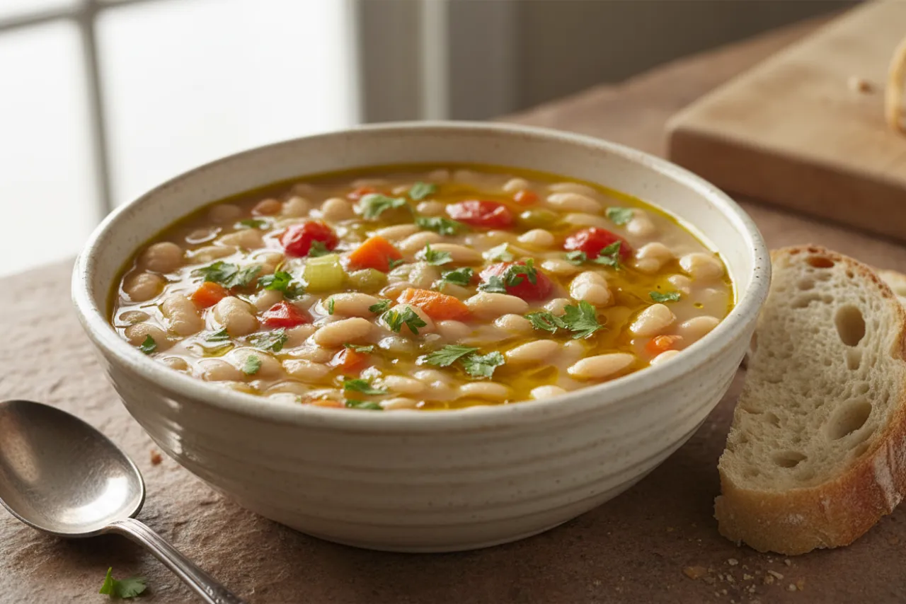 Fasolada — a high-fiber greek meal with about 15g of fiber