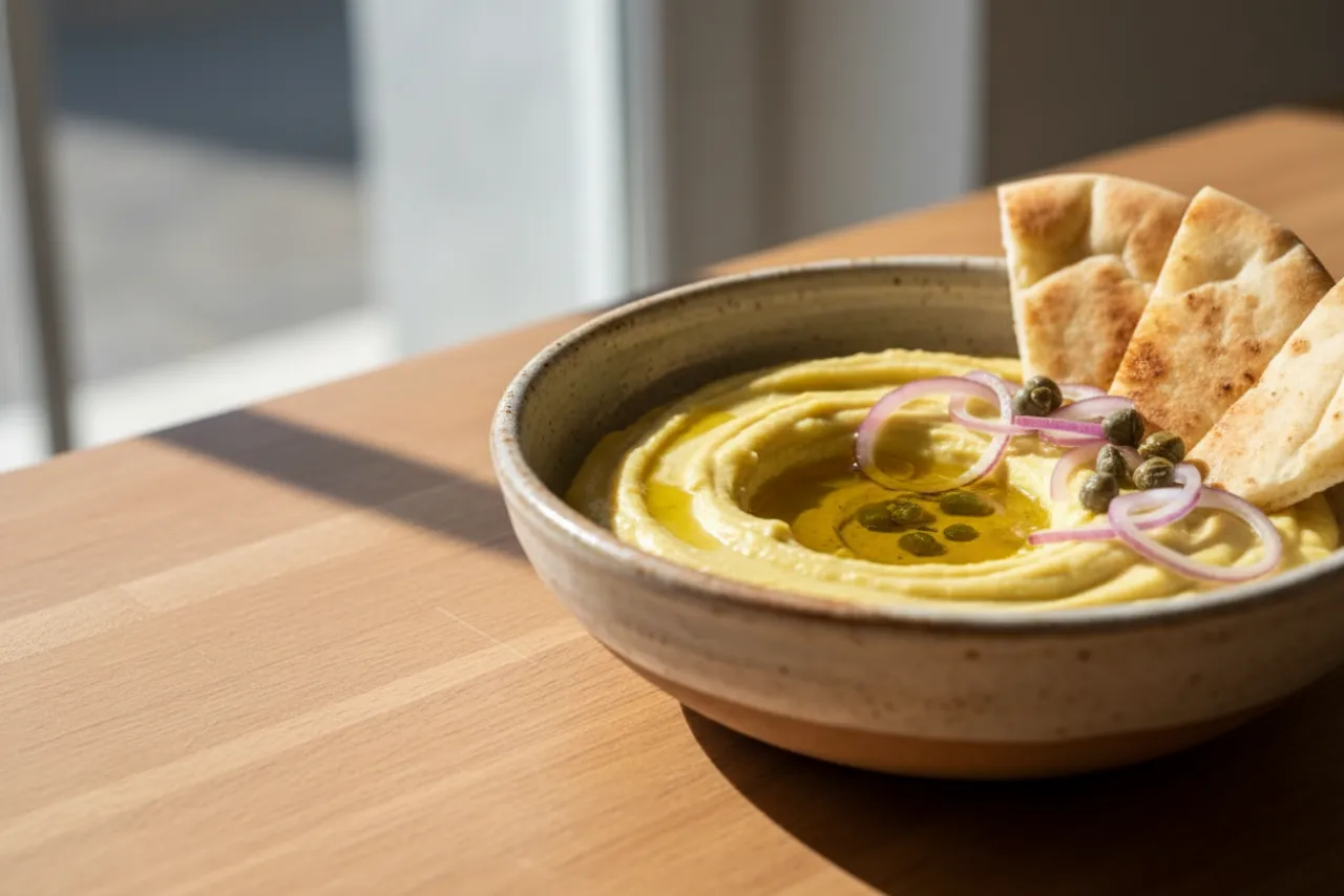 Fava Santorini — a anti-inflammatory lunch greek recipe with about 10g of fiber